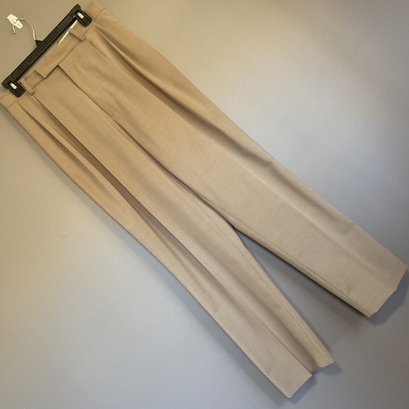 Wool Suit Collarless Jacket Tailored Trousers - Picture 15 of 16